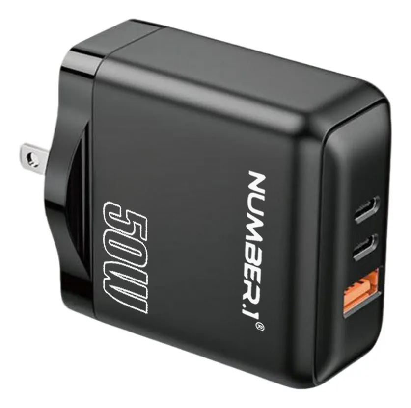 Entronix 50W Wall Charger – Dual USB-C & USB-A Fast Charging Plug