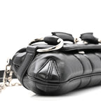 Nappa Vertical Matelasse Small Maxi Horsebit Chain Shoulder Bag Black