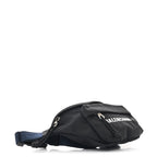 Sport Nylon Logo Embroidered Wheel Belt Bag Black White