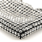 Mesh Crystal Rhinestone Nano Heiress Shoulder Bag Black Silver