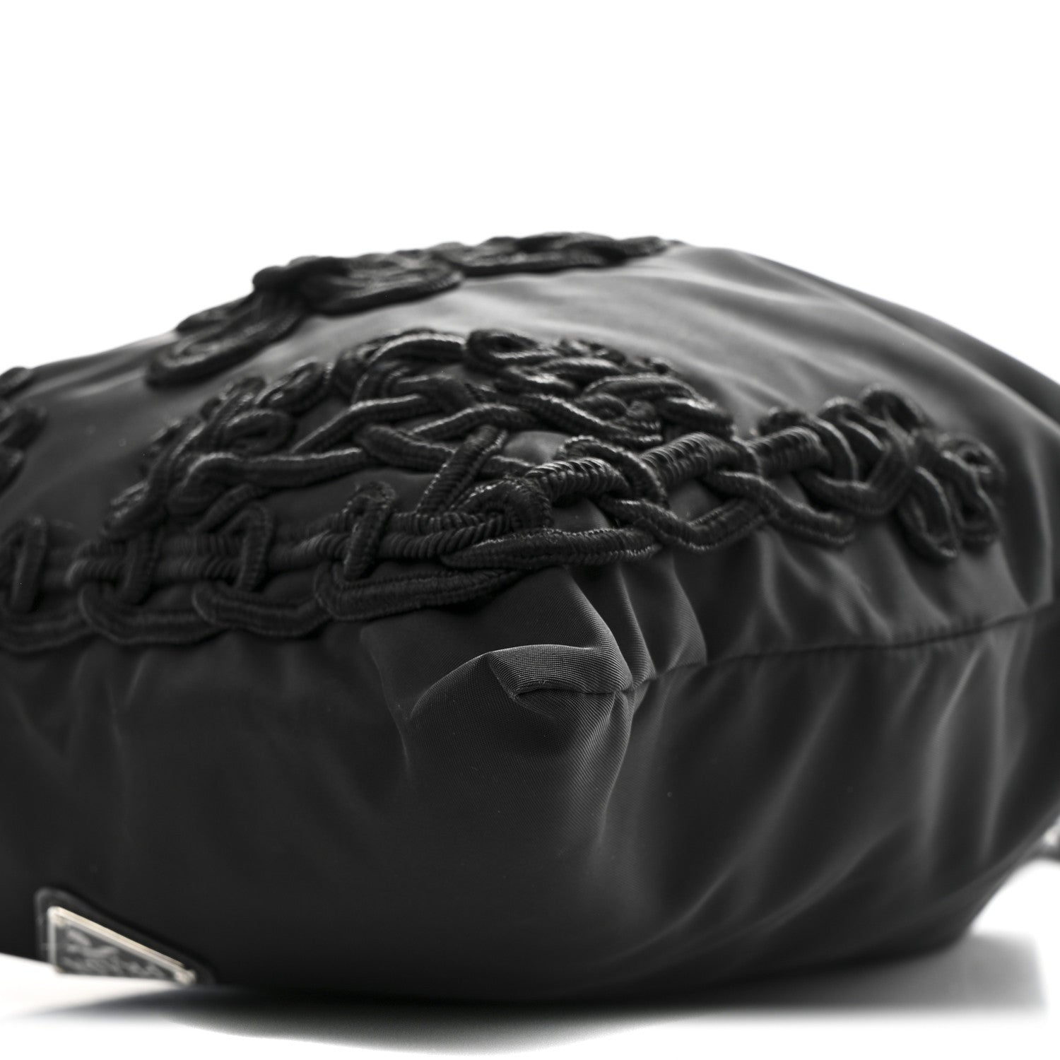 Tessuto Nylon Passama Embroidered Bag Black