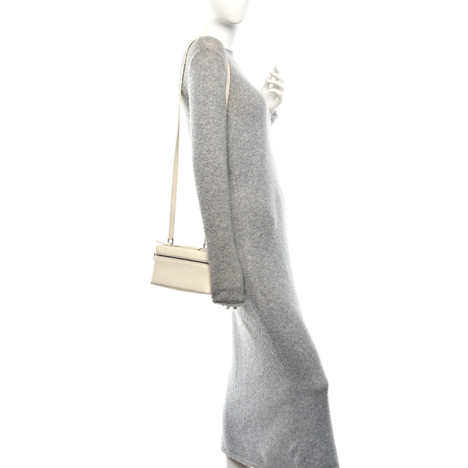 Grained Calfskin L19 Extra Pocket Pouch  Whisper White
