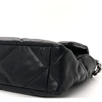 Goatskin Quilted Large Chanel 19 Flap Navy Blue