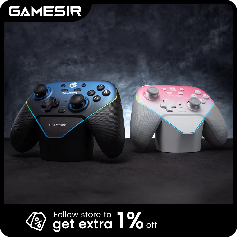 Gamesir Super Nova Wireless Pro Controller with Charging Station and Enhanced Joystick for Nintendo Switch, PC, Android, and iOS