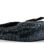 Satin Beaded Baguette Blue Brown