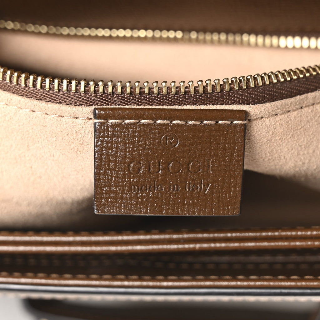 GG Supreme Monogram Horsebit 1955 Shoulder Bag Beige Brown Sugar