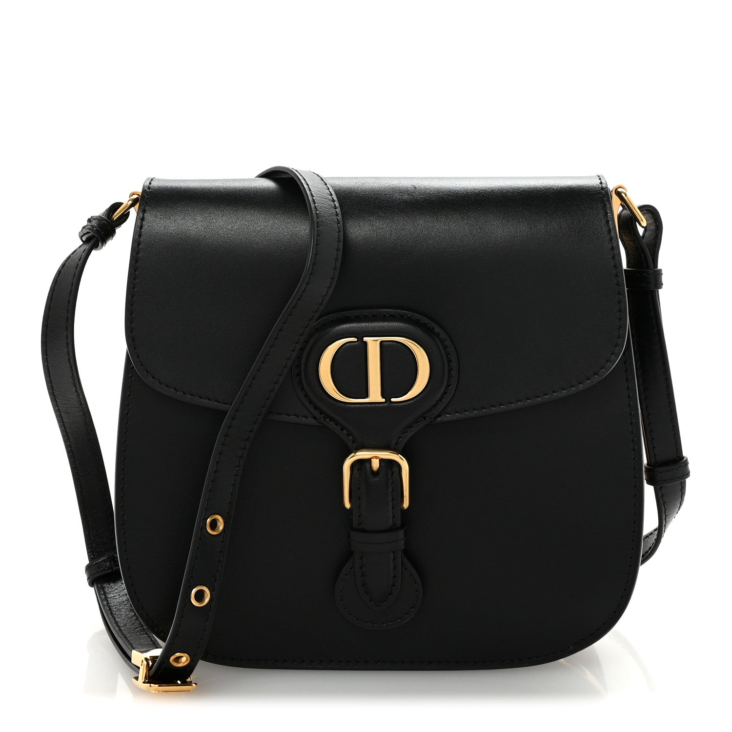 Box Calfskin Medium Bobby Frame Flap Black