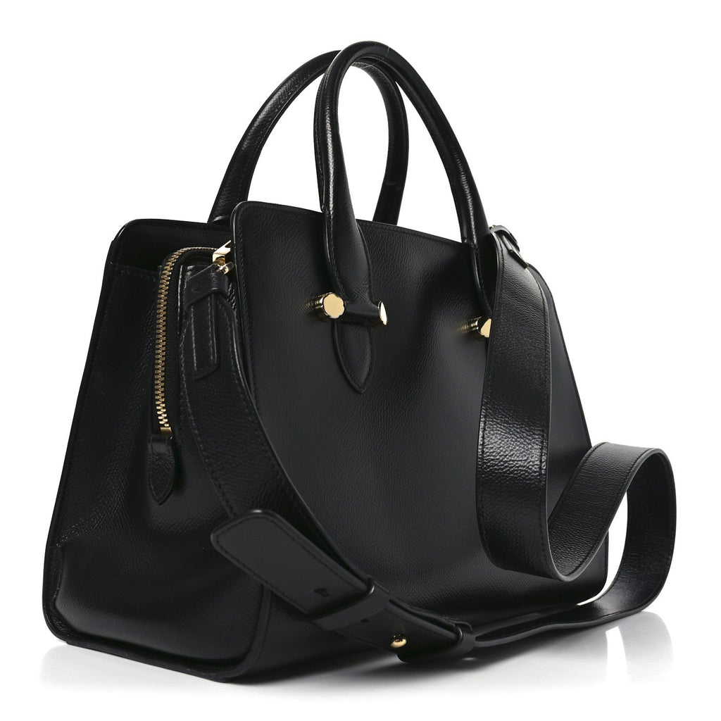 Hammered Calfskin Today Satchel Black