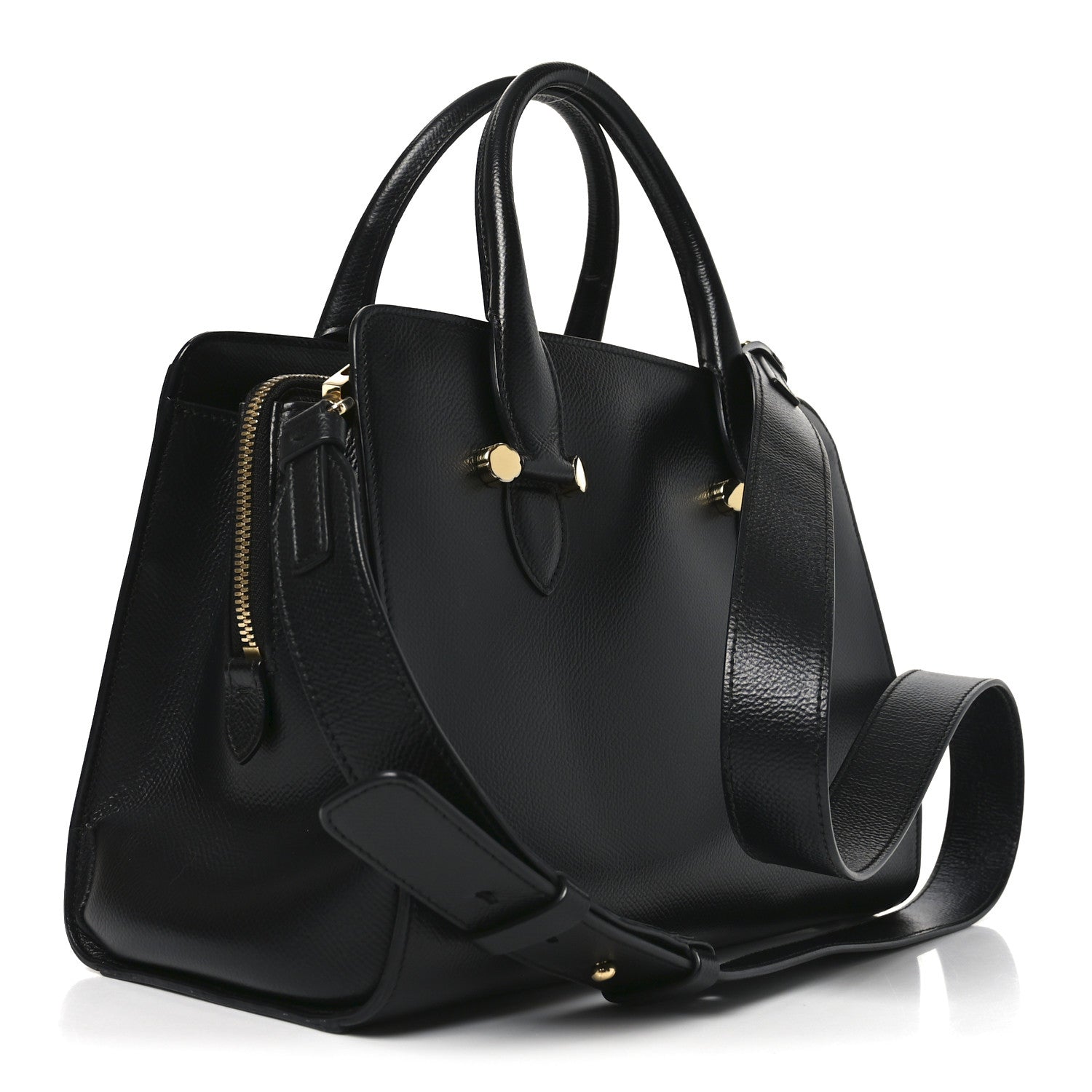 Hammered Calfskin Today Satchel Black