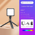 Portable outdoor mini fill light [RGB model] fill light+desktop tripod+clip mobile phone live broadcast bracket clip tripod photography soft light LED
