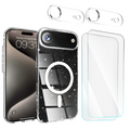 Entronix Bundle Compatible with iPhone 17 Air - [Magnetic] Glitter Clear Case, 2 Clear Screen Protector & 2 Camera Lens Protectors