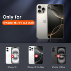 Entronix Clear Screen Protector & Camera Lens Protector Compatible with iPhone 16 Pro - 6-Piece Combo