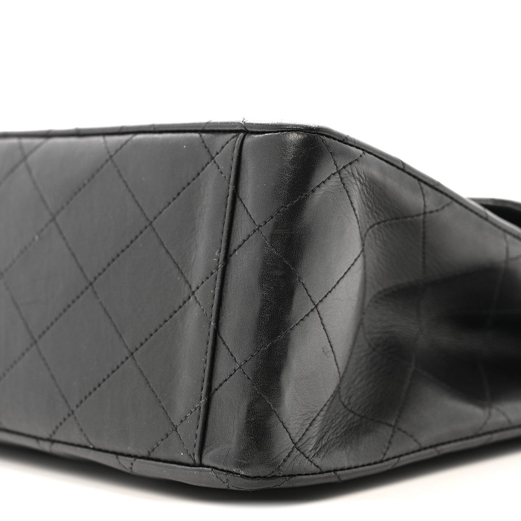 Lambskin Quilted XL Jumbo Single Flap Black