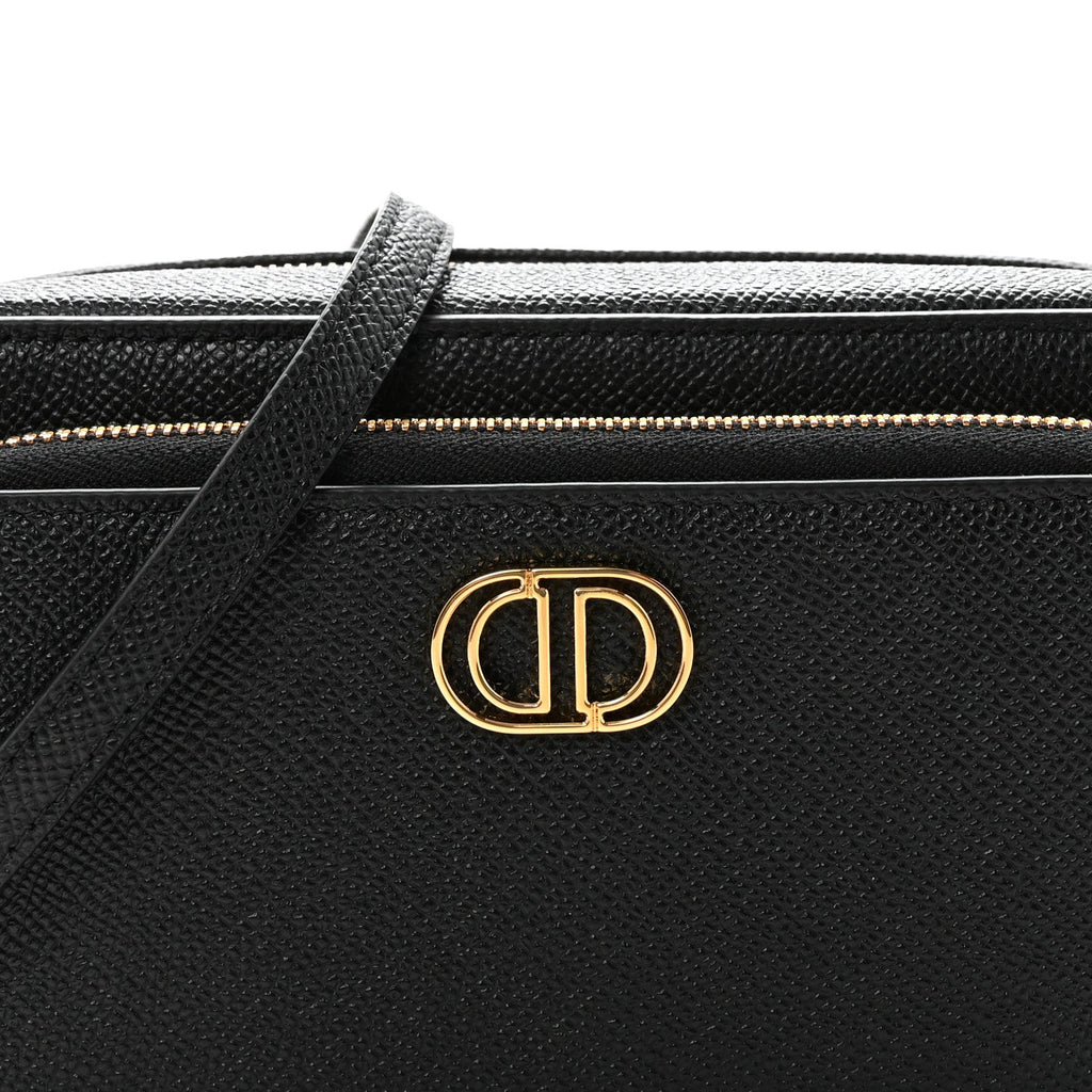 Grained Calfskin Caro Double Pouch Black