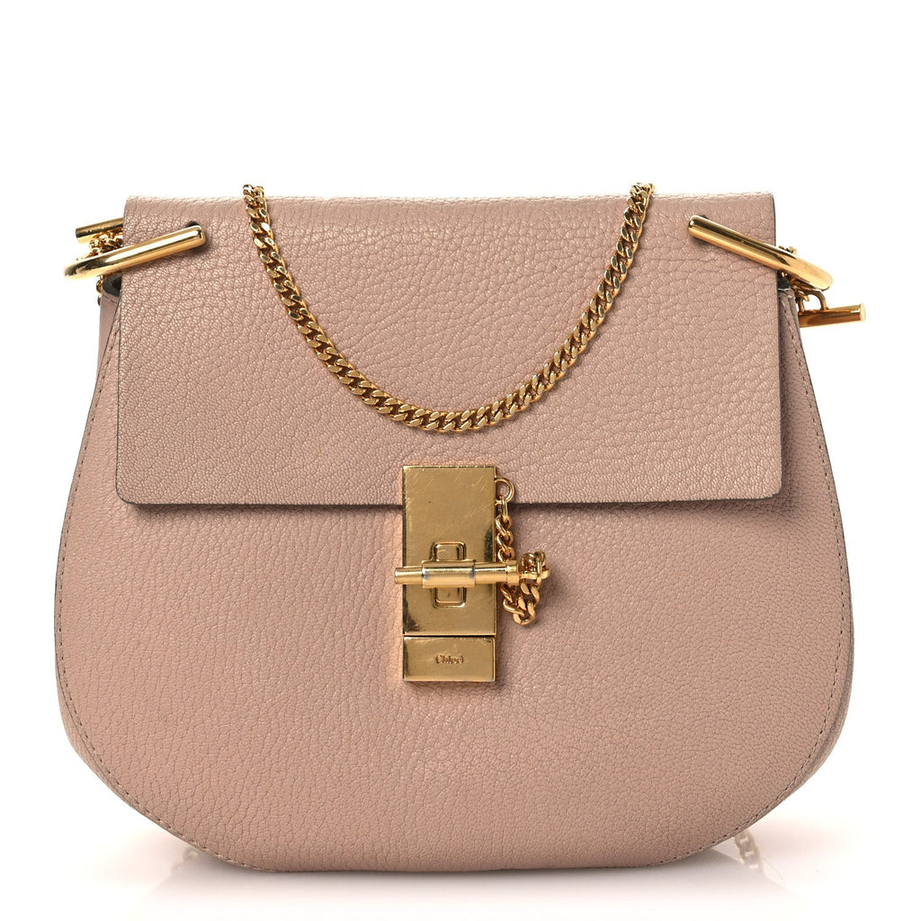 Grained Lambskin Drew Shoulder Bag Cement Pink