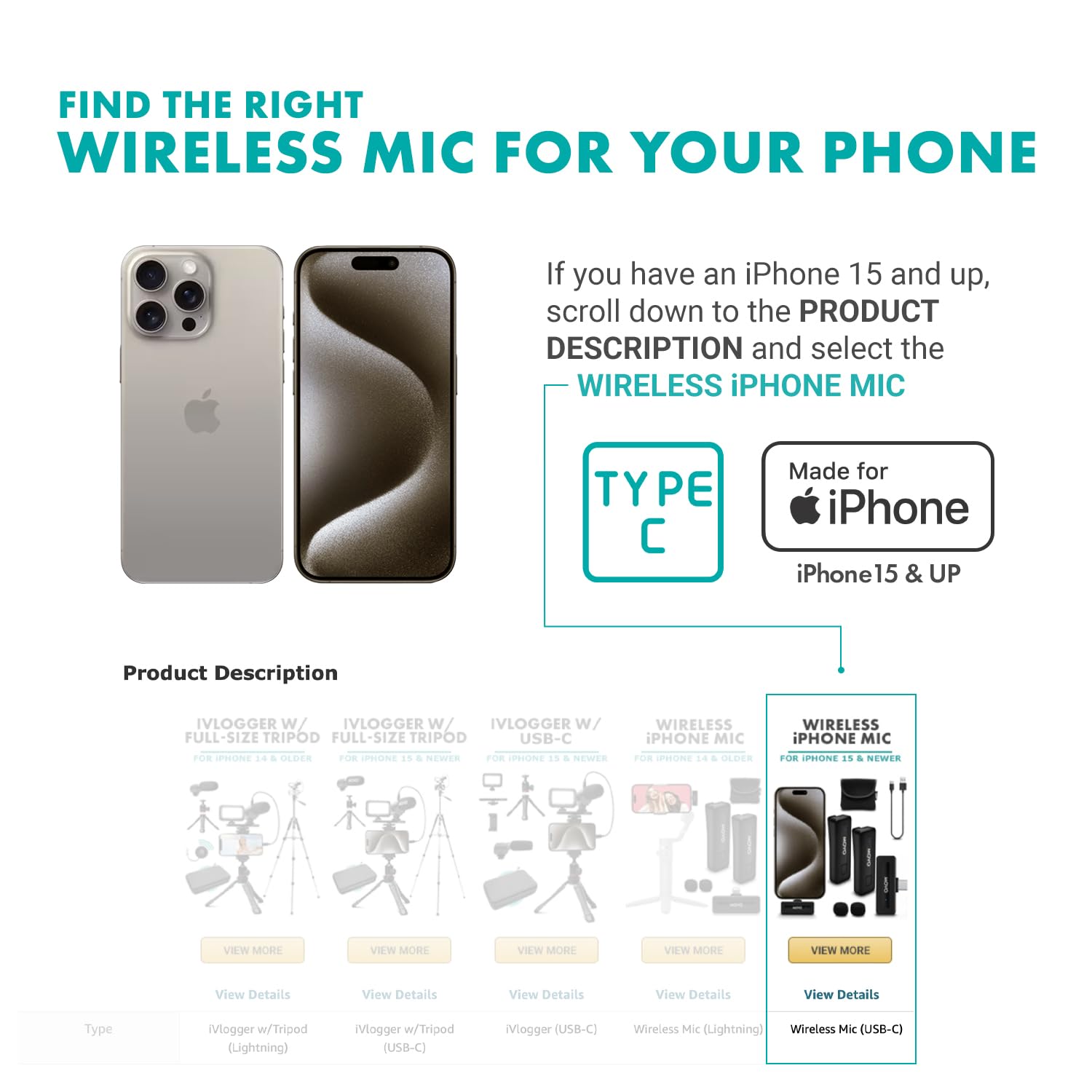 Movo Wireless Mini DI Duo Ultra Compact Wireless Lavalier Microphones for iPhone