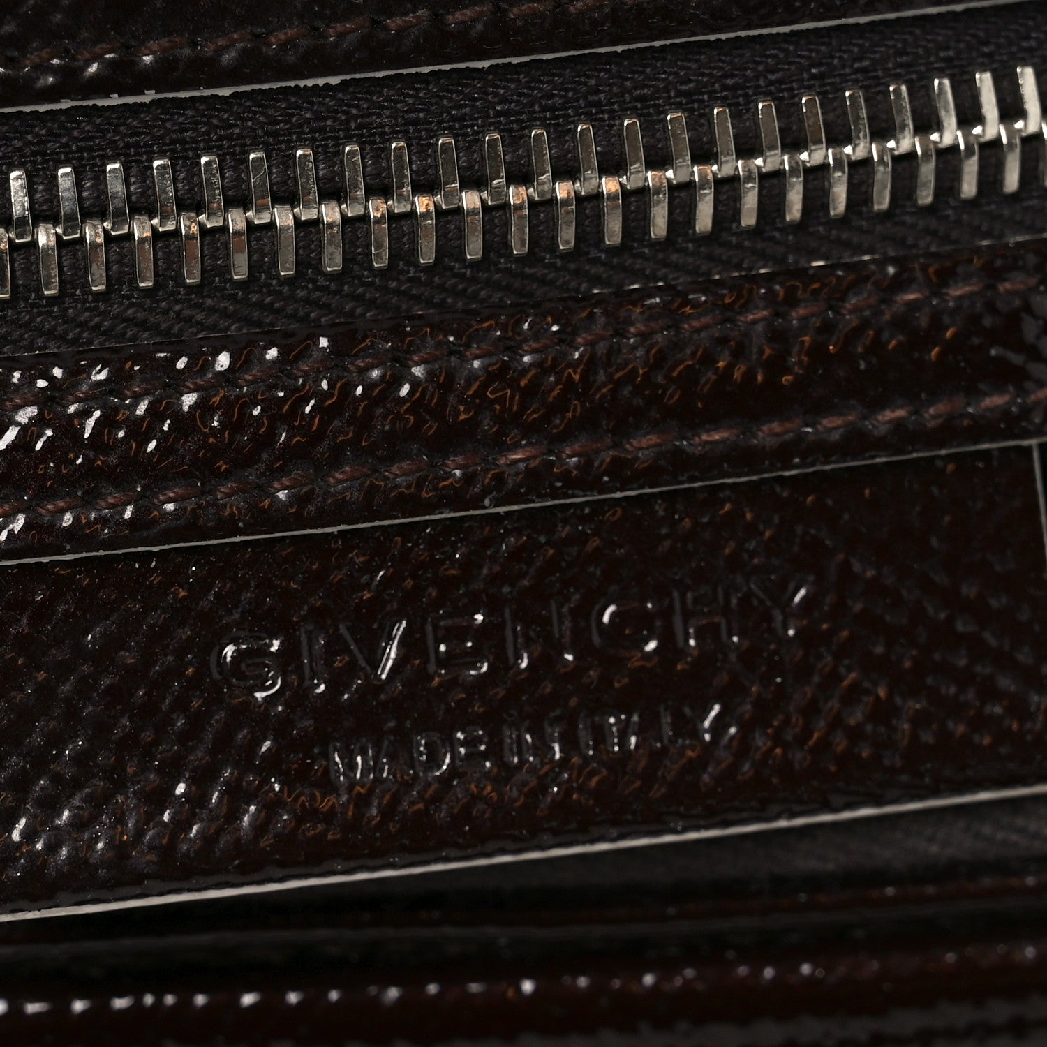 Textured Patent Calfskin Small Tri-Color Antigona Black White Brown