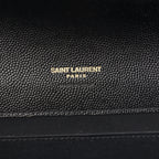 Grain De Poudre Matelasse Chevron Monogram Envelope Clutch Black