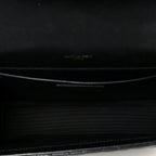 Grain De Poudre Textured Mixed Matelasse Triquilt Medium Monogram Satchel Black
