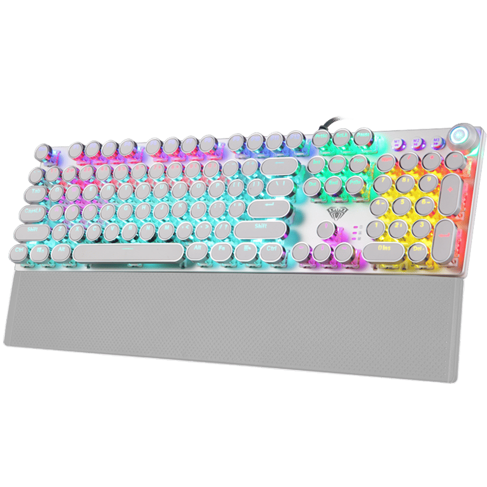 Game mechanical keyboard white punk keycap 104 KEYS computer keyboard laptop keyboard -F2088 English-Blue Switch
