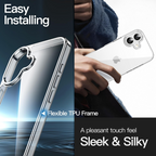 Entronix Case Compatible with iPhone 16 - [Hard Back] Thick Clear