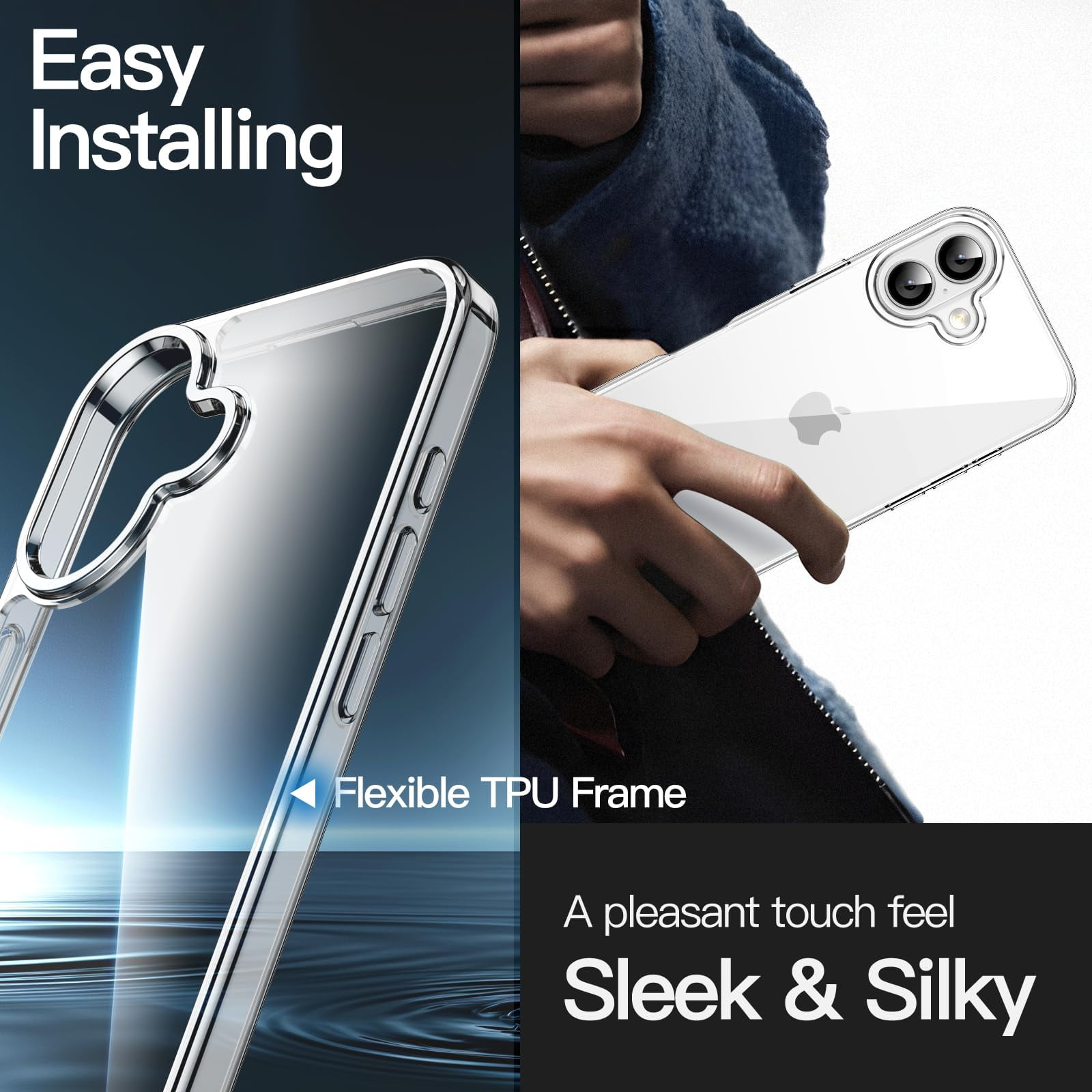 Entronix Case Compatible with iPhone 16 - [Hard Back] Thick Clear