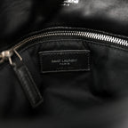 Lambskin Quilted Medium Loulou Puffer Monogram Chain Satchel Black