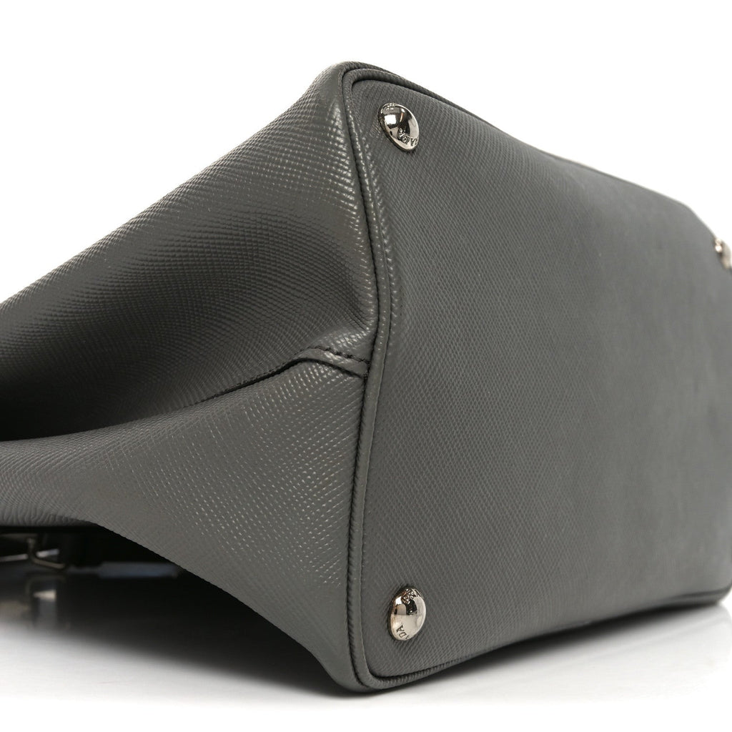 Saffiano Cuir Convertible Top Handle Tote Marmo