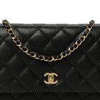 Caviar Quilted CC Turnlock Wallet On Chain WOC Black