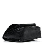 Crinkled Calfskin Matelasse Monogram Baby Niki Chain Satchel Black