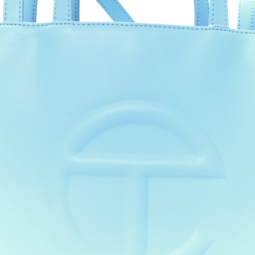 Vegan Leather Medium Shopping Bag Pool Blue