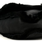 Shearling Quilted Medium Single Flap Black