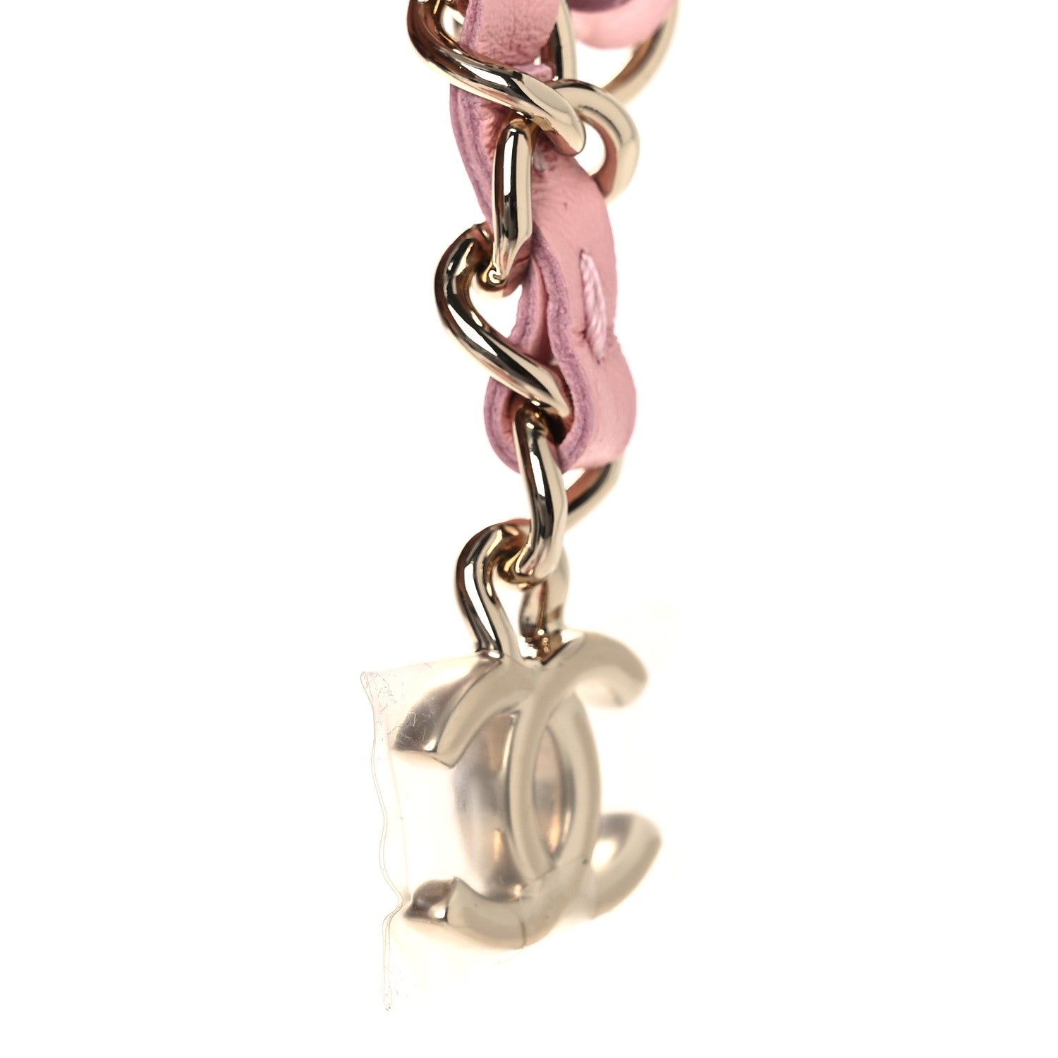 Lambskin Quilted CC In Love Heart Waist Belt Bag With Chain Light Pink