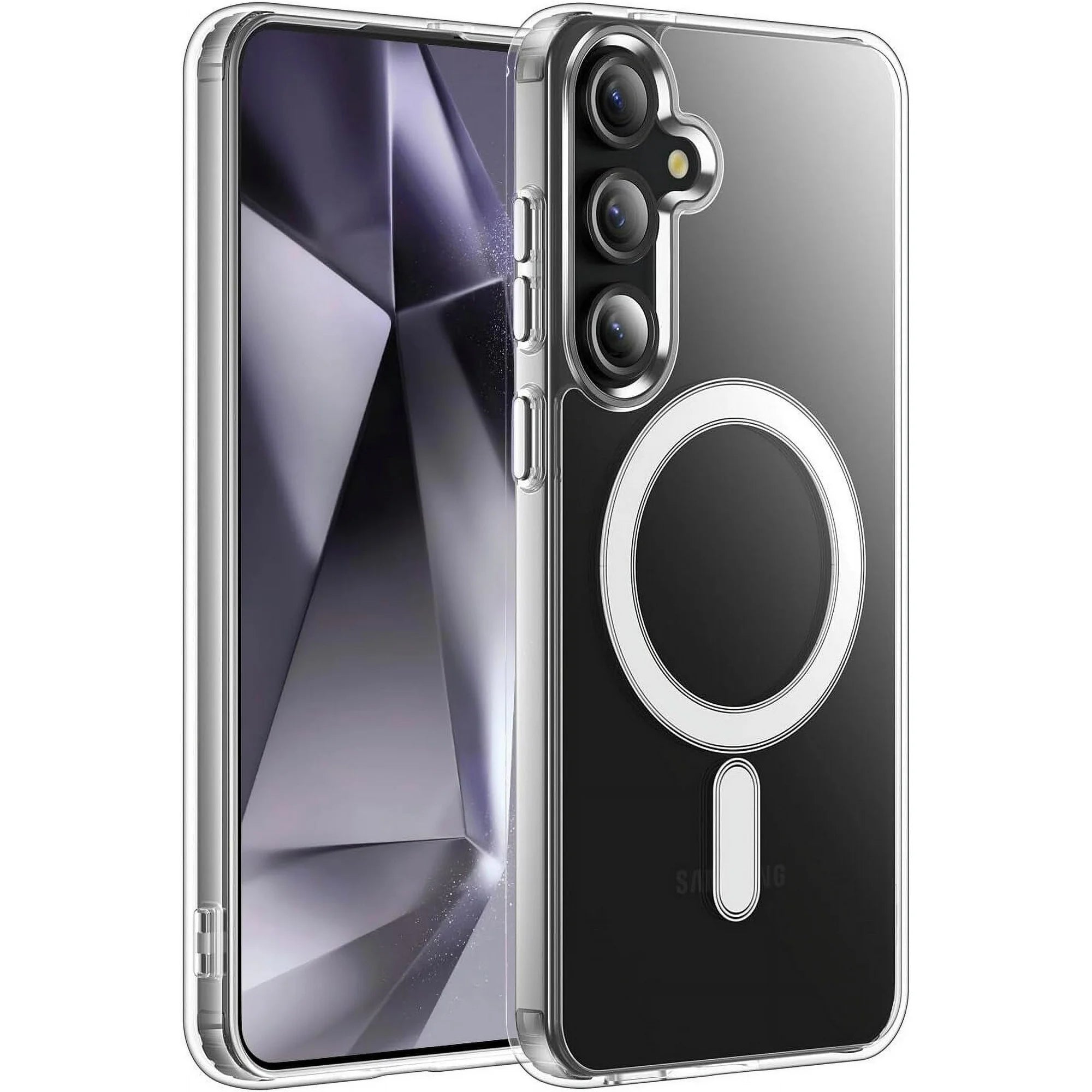 Entronix [Magnetic] Case Compatible with Galaxy S25 - [Hard Back] Slim Clear