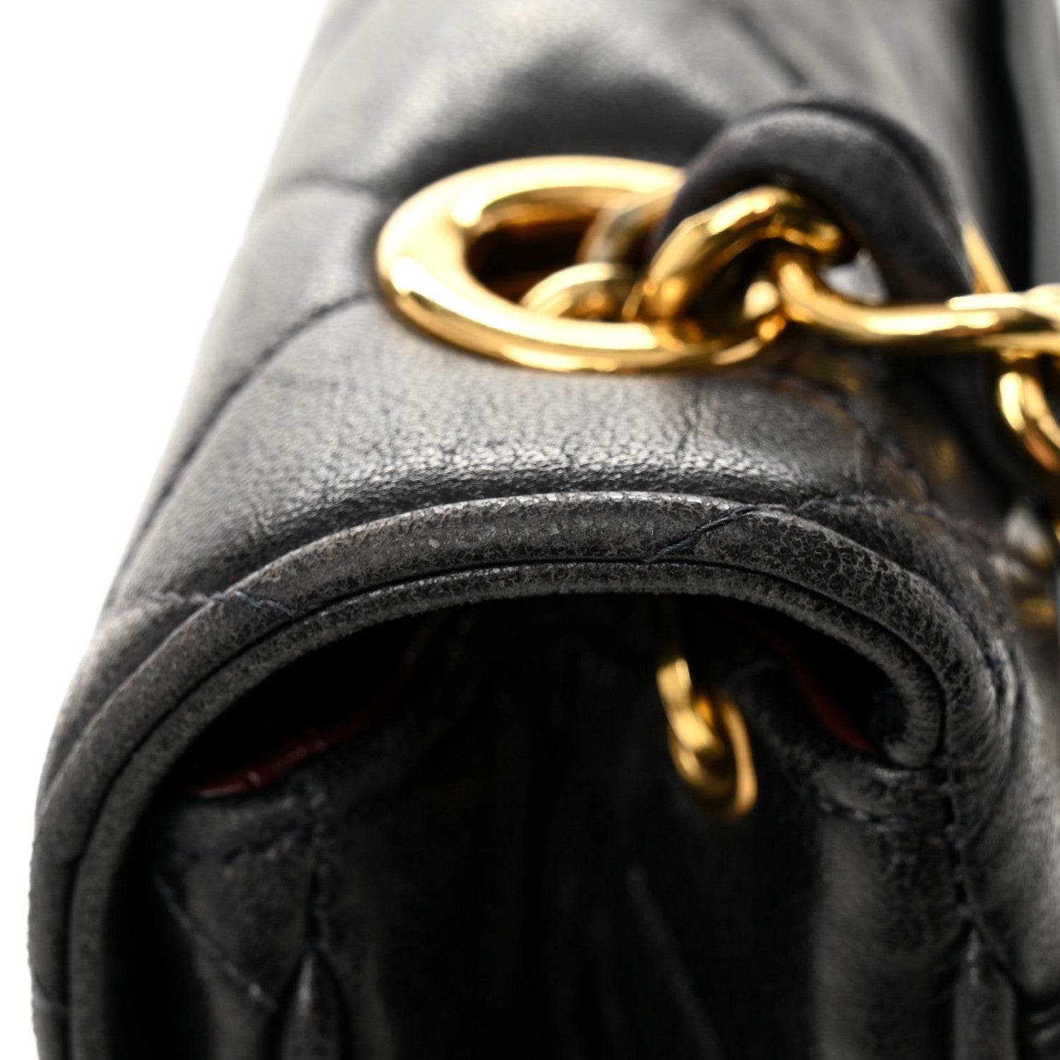 Lambskin Quilted Medium Single Flap Black