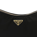 Re-Nylon Vitello Large Aimee Shoulder Bag Black