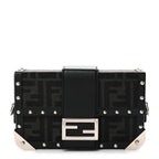 Recycled Fabric Jacquard Vitello Astro FF 1974 Mini Baguette Trunk Asfalto Black