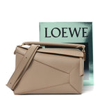 Calfskin Large Puzzle Edge Bag Sand