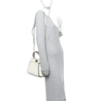Cuoio Romano Snakeskin Selleria Mini Peekaboo Iconic Satchel White Stone
