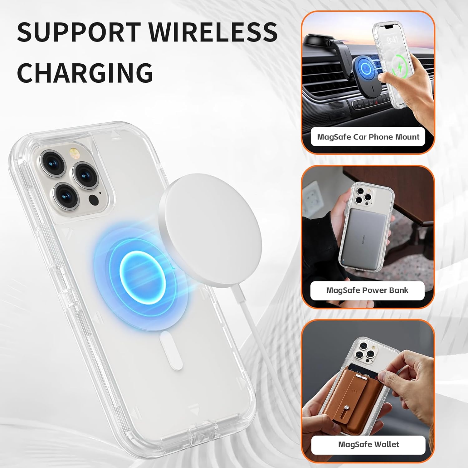 Entronix [Magnetic] Case Compatible with iPhone 12/12 Pro - [Clear] Triple-Layer Heavy Duty Protection