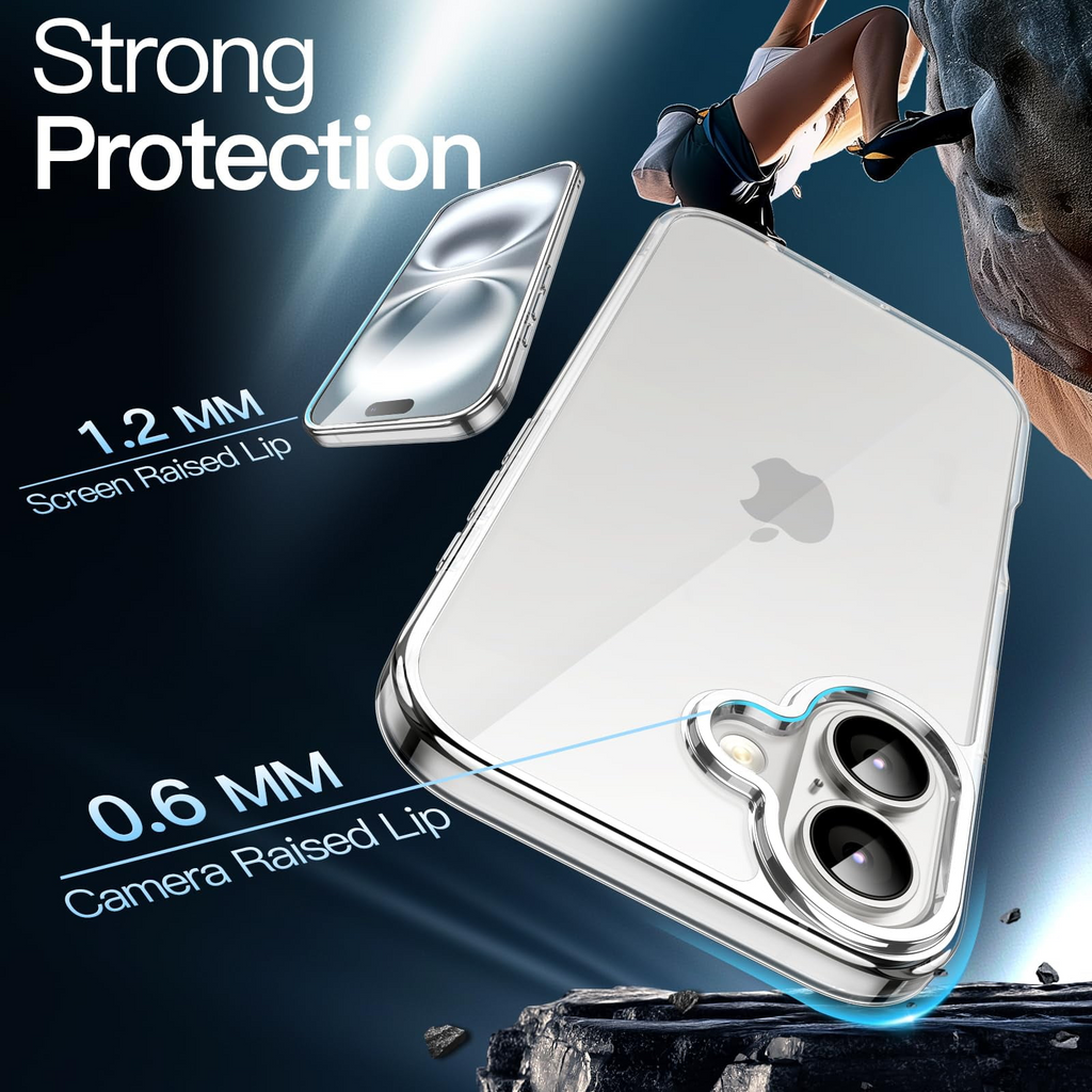 Entronix Case Compatible with iPhone 16 Plus - [Hard Back] Thick Clear