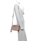 Pebbled Calfskin Small Soho Disco Bag Rose Beige