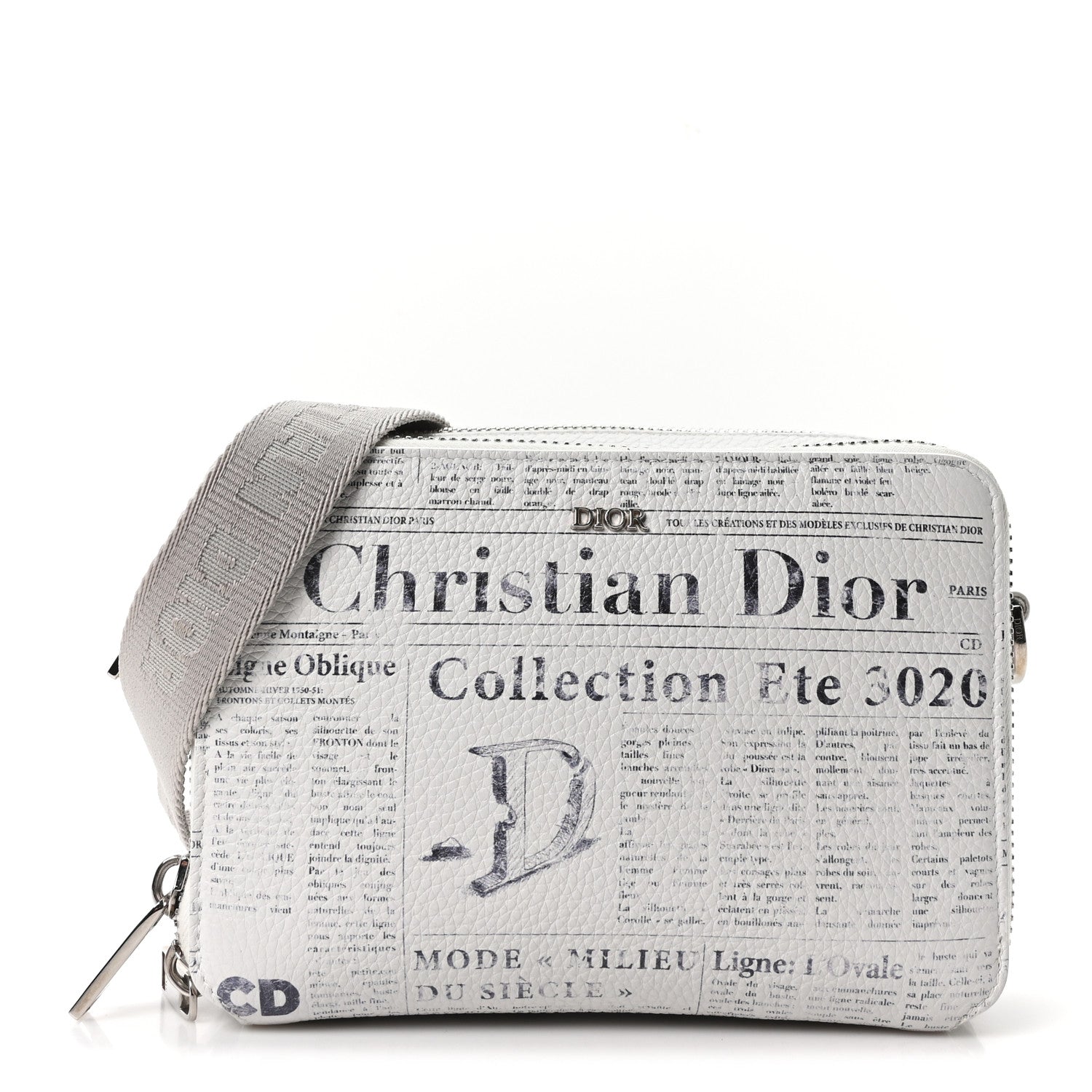 X DANIEL ARSHAM Grained Calfskin Newspaper Messenger White