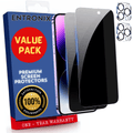 Entronix Anti-Spy Privacy Screen Protector & Camera Lens Protector Compatible with iPhone 15 Pro - 4-Piece Combo