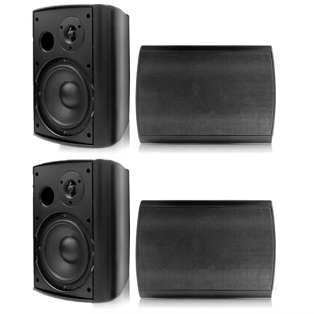 800W 6.5-Inch Outdoor Waterproof Bluetooth Speakers with HD Digital Stereo Sound System - Wall Mounted for Patio (Set of 2)
