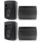 800W 6.5-Inch Outdoor Waterproof Bluetooth Speakers with HD Digital Stereo Sound System - Wall Mounted for Patio (Set of 2)