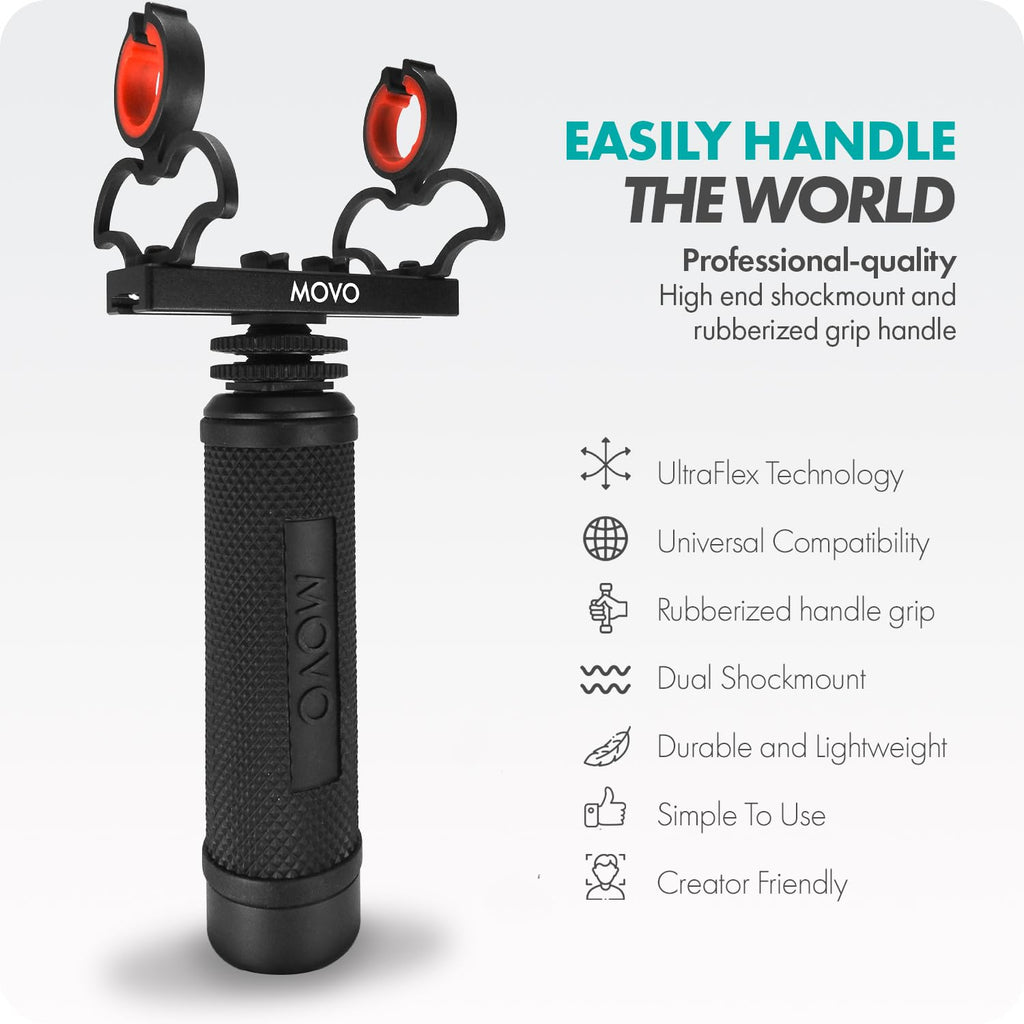 Movo SM6H Shockmount for Shotgun Mics w Grip