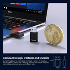 WiFi Adapter for Desktop PC, AX900 USB WiFi Adapter with Dual Band 600Mbps 5GHz/ 286Mbps 2.4GHz, Built-in Driver for Windows 11/10/7, USB WiFi Dongle