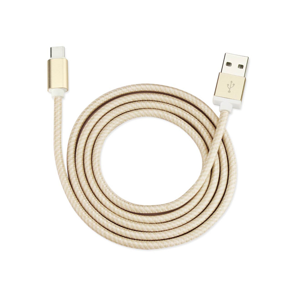 Reiko 3.3Ft Nylon Braided Micro Usb 2.0 Charging & Sync Data Cable For Type C Device In Gold