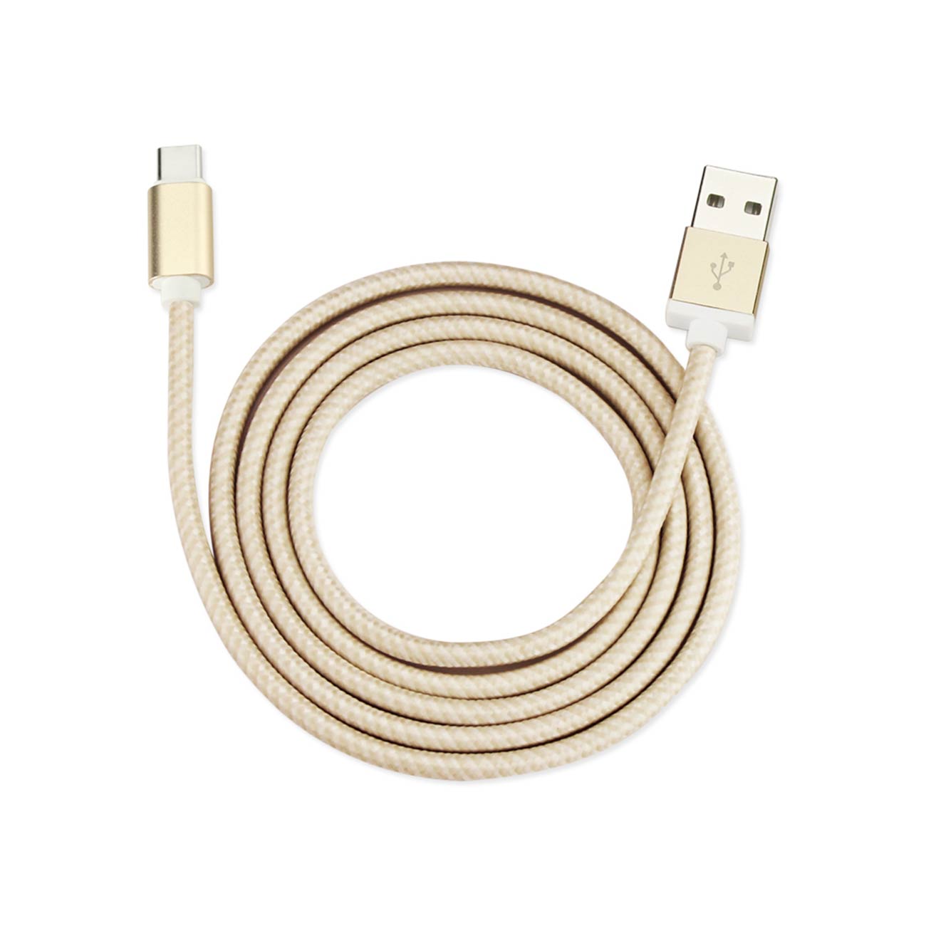 Reiko 3.3Ft Nylon Braided Micro Usb 2.0 Charging & Sync Data Cable For Type C Device In Gold